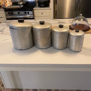 Aluminum Vintage Nesting Kitchen Canister Set